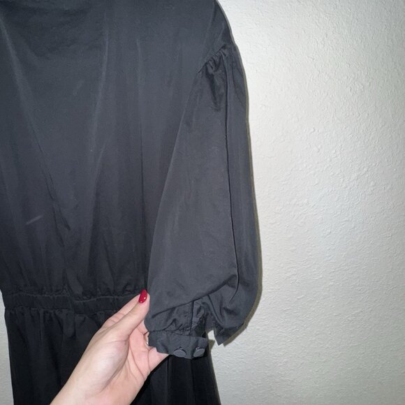 Club Monaco Collared A-line Dress Women Size 10 Black Work Professional Party - Picture 5 of 9